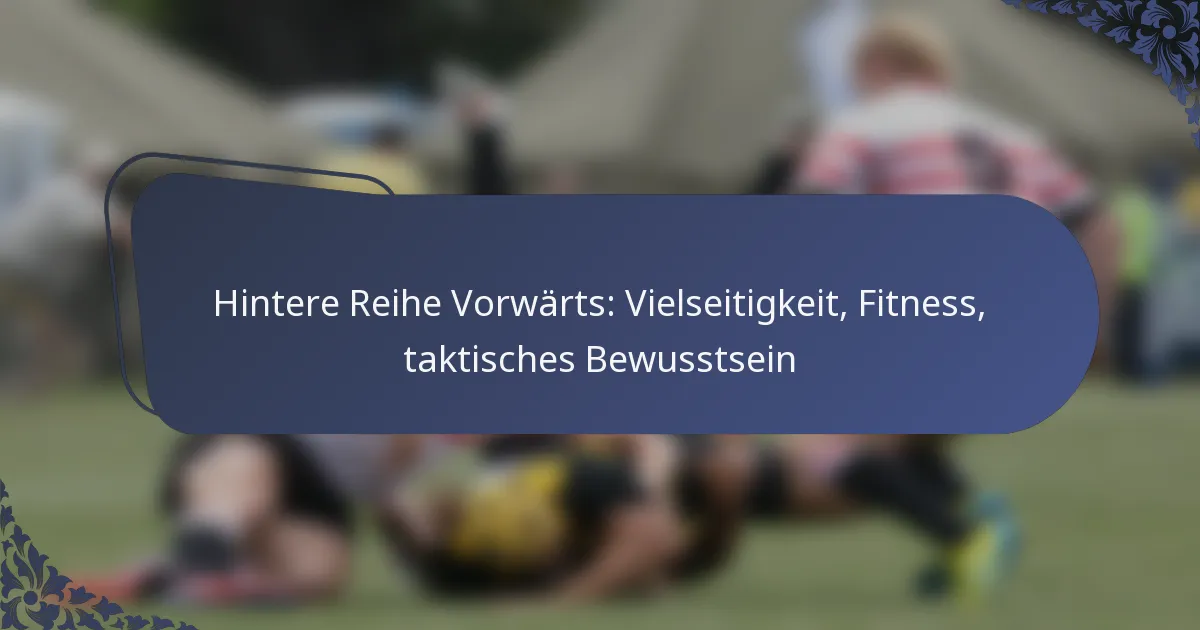 Hintere Reihe Vorwärts: Vielseitigkeit, Fitness, taktisches Bewusstsein