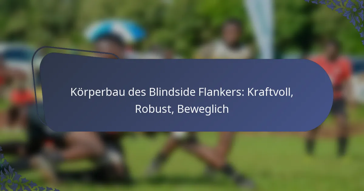 Körperbau des Blindside Flankers: Kraftvoll, Robust, Beweglich