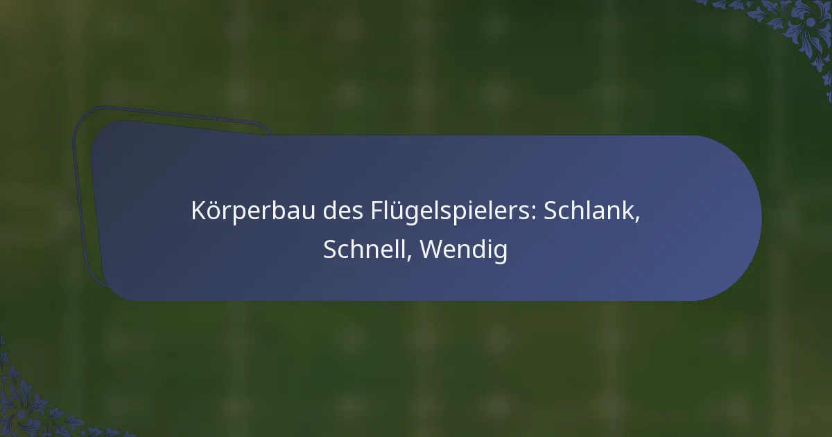 Körperbau des Flügelspielers: Schlank, Schnell, Wendig