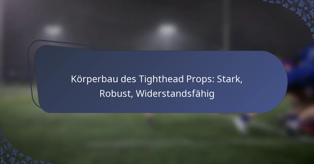 Körperbau des Tighthead Props: Stark, Robust, Widerstandsfähig