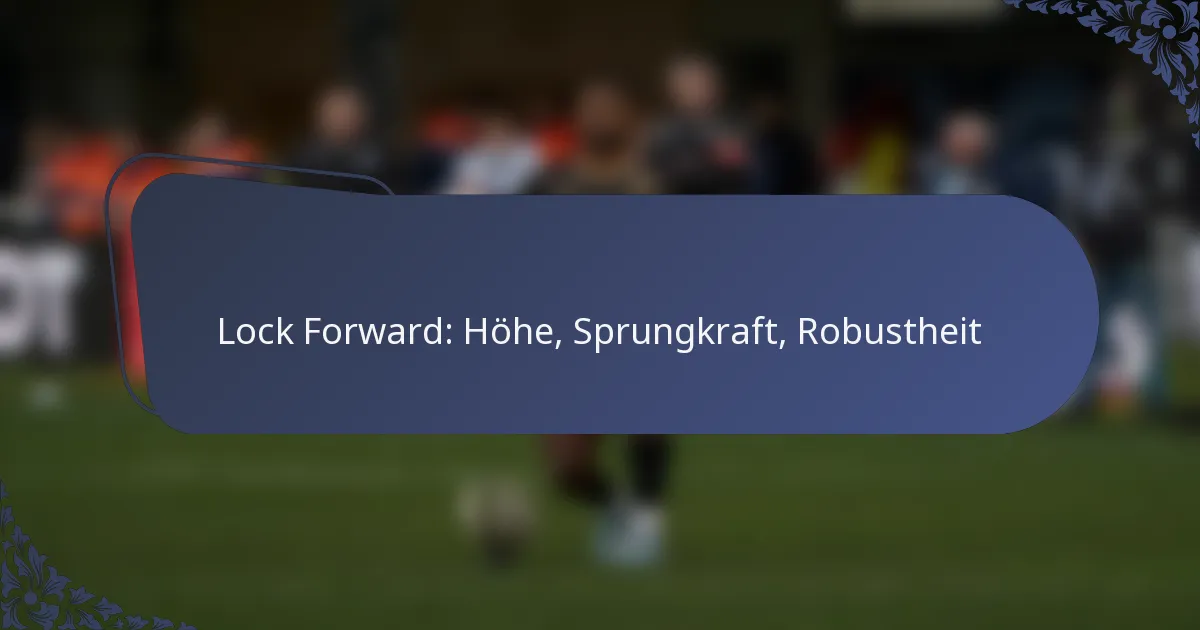 Lock Forward: Höhe, Sprungkraft, Robustheit