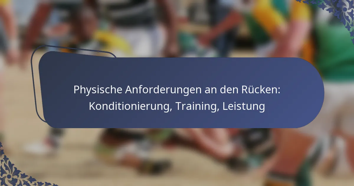 Physische Anforderungen an den Rücken: Konditionierung, Training, Leistung