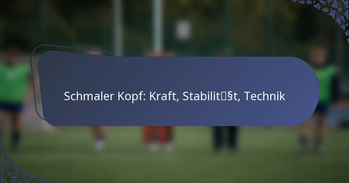Schmaler Kopf: Kraft, Stabilität, Technik