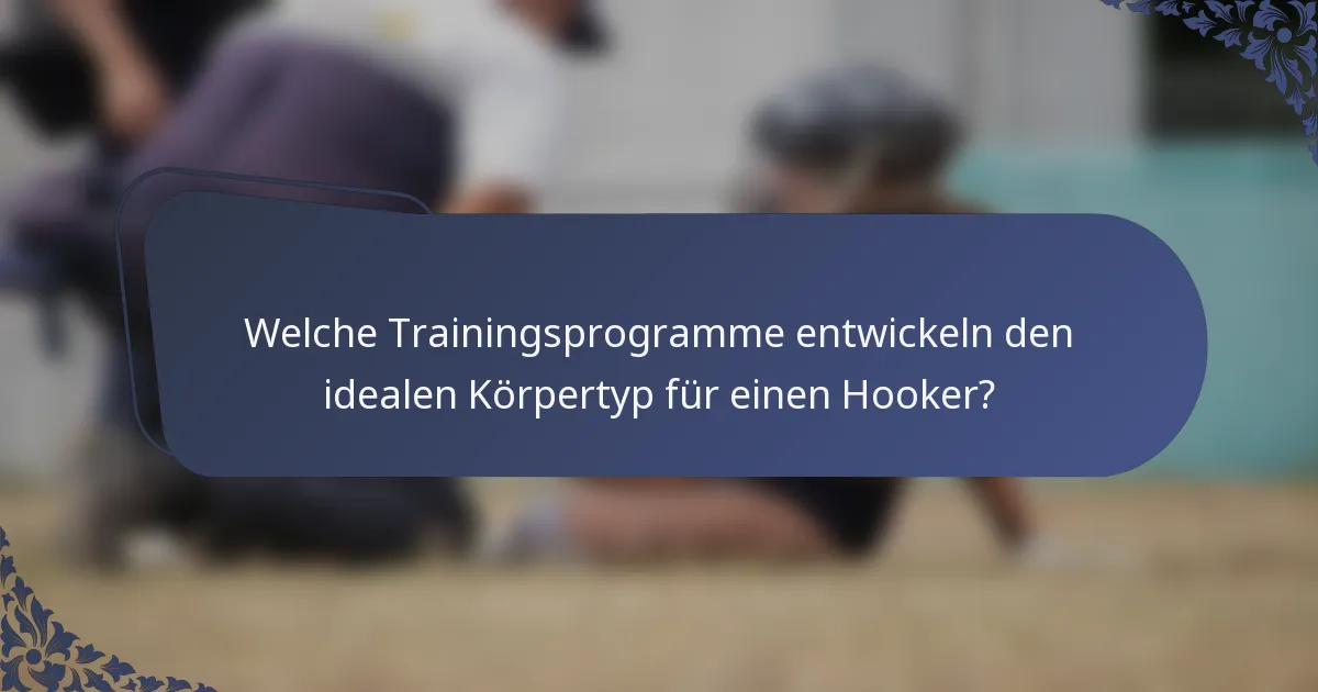 Welche Trainingsprogramme entwickeln den idealen Körpertyp für einen Hooker?
