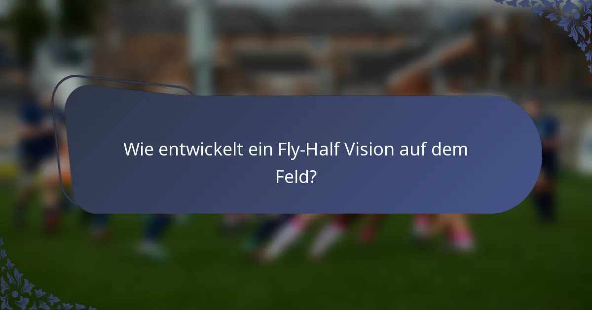 Wie entwickelt ein Fly-Half Vision auf dem Feld?